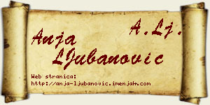 Anja LJubanović vizit kartica